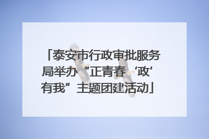 泰安市行政审批服务局举办“正青春‘政’有我”主题团建活动